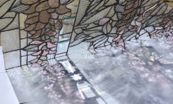 Stained glass on the stairwell