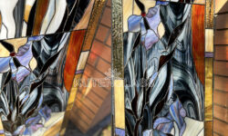 Stained glass sculpture “autumn flowers#2”