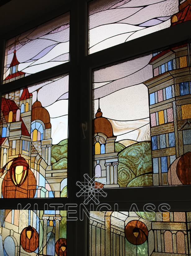 Stained glass window ” TOWN “
