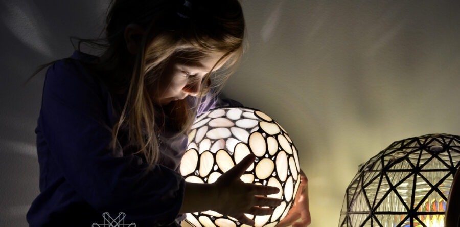 The author’s stained glass EVA lamp