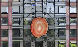 Stained glass art in the front door