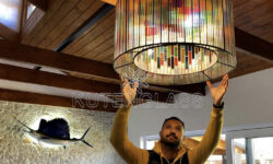 “Spectrum” chandelier and sconce